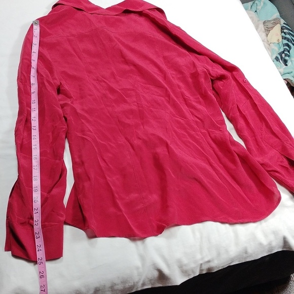 Tommy Bahama 100% silk women's long sleeved button down blouse size large - Picture 12 of 14